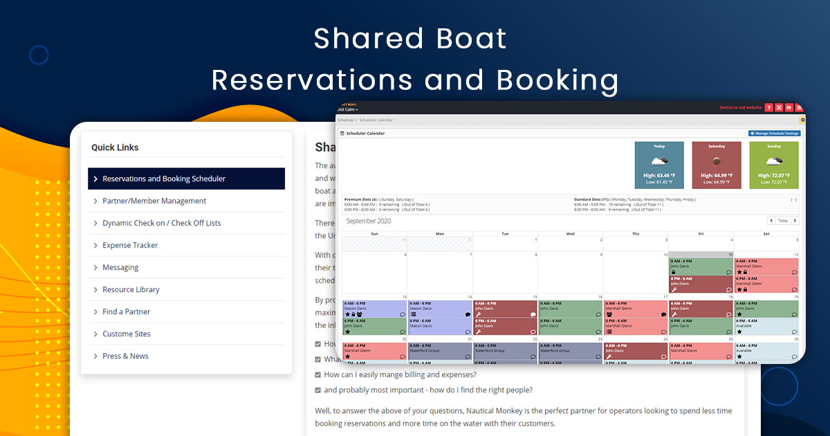 Boat Sharing Calendar, Boat Reservations Software Nautical Monkey